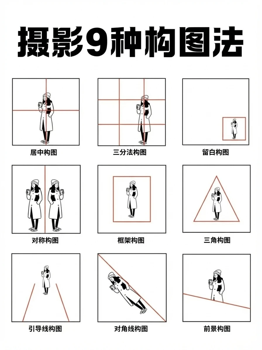 摄影的九种构图技巧📷