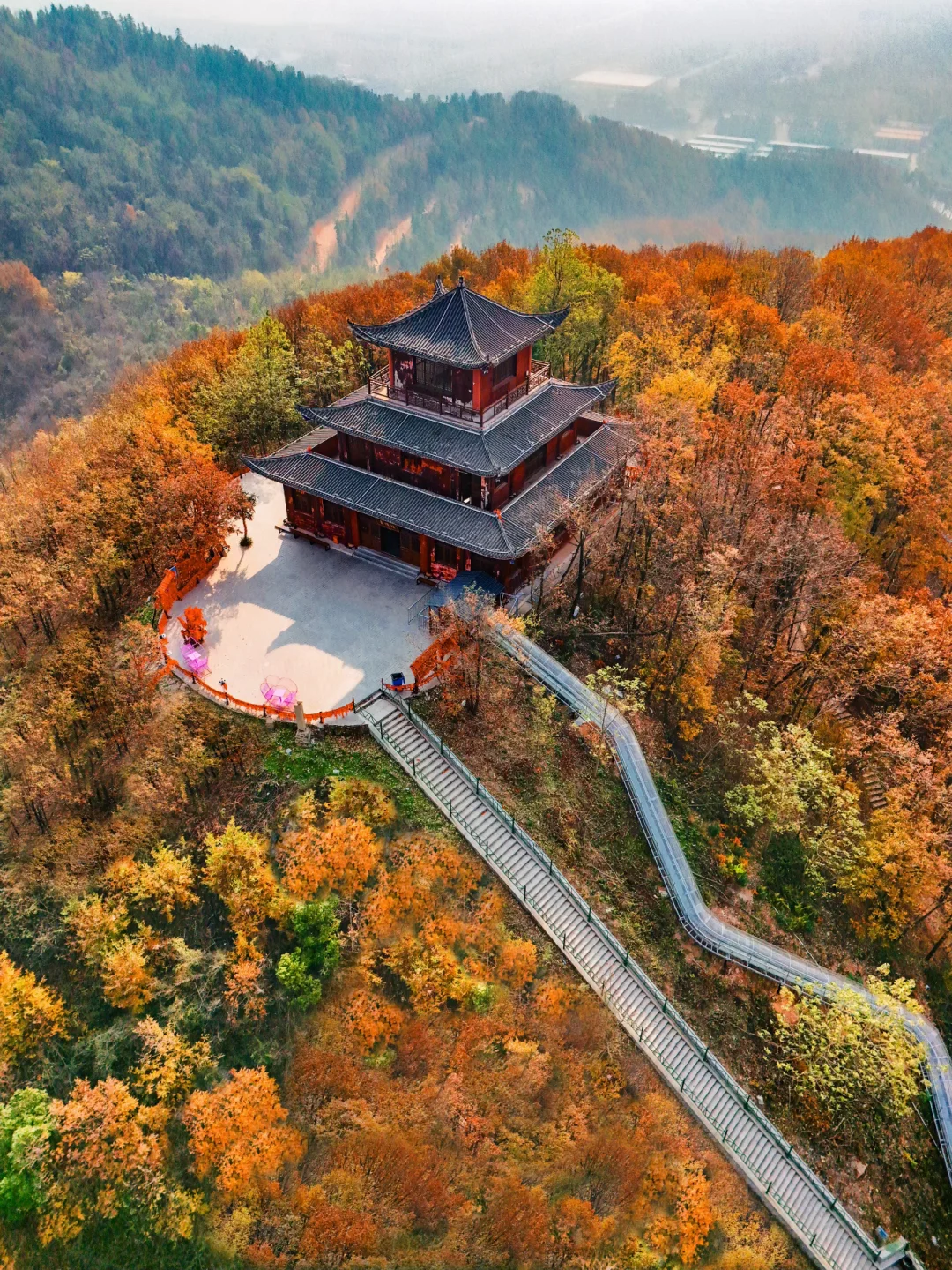 可惜你不来武汉，不知道九真山的秋天有多美…