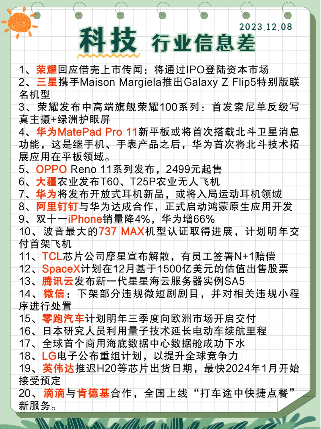 行业信息差· 科技