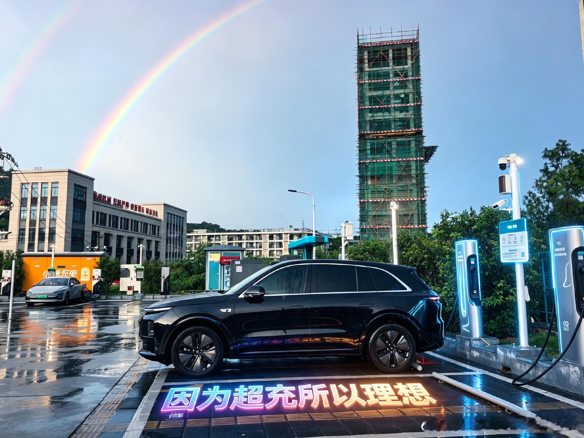 因为超充 所以理想｜雨天邂逅彩虹，理想超充给足出行底气暑期自驾穿行厦门...