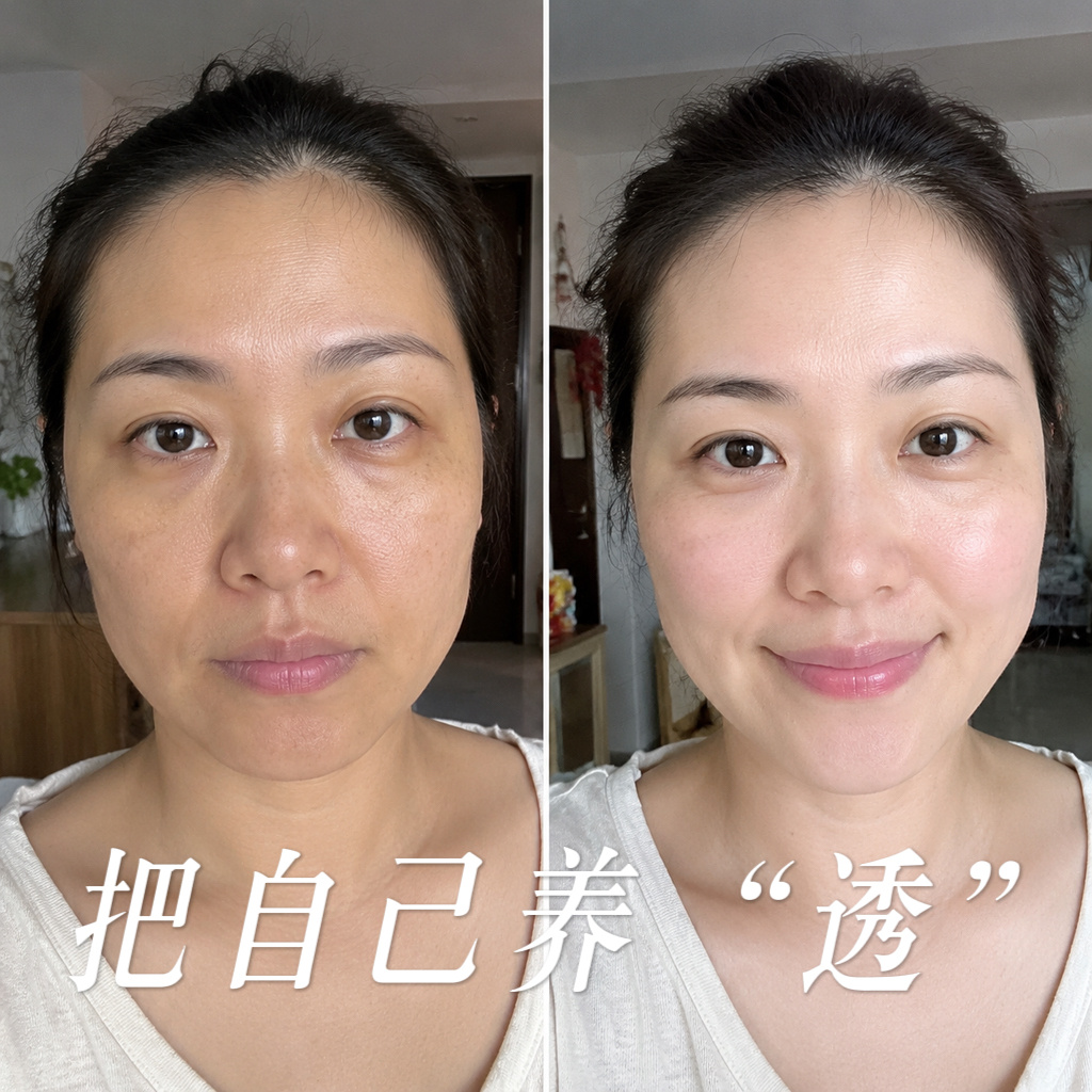 上周，46岁的刘女士发来照片，仅仅一个月，脸就从灰黄变得透亮！没换贵妇霜，只坚持了3个“透”：1，喝透。成年女性每天喝水1500~1700ml（《中国居民膳食指南（2022）》）。少碰甜饮料，添加糖最好＜25g/天。2，睡透。晚上刷手机、睡眠浅，是很多家人的通病，尽量睡够7小时，睡前别叠瓶瓶罐罐，洗完脸，厚涂一层【轻卡冰肌睡眠面膜】就可以了，免洗，3分钟搞定，第二天脸滋润透亮。3，涂透。白天防晒SPF30+、PA+++，每2小时补涂。防晒是防光老化，不是万能去黄。晚上做好保湿修护，别猛刷酸。把喝、睡、涂调回来，1个月后，镜子会替你说话！‼️轻卡面膜特惠中，【5折+买1送1】，别错过哦！【睡眠面膜】买1赠1轻卡冰肌光感水润涂抹式补水面膜 临期保质期至12.1.无需清洗