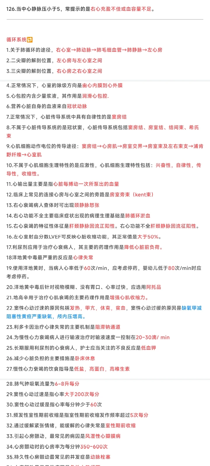 轻松过考点整理｜循环消化系统