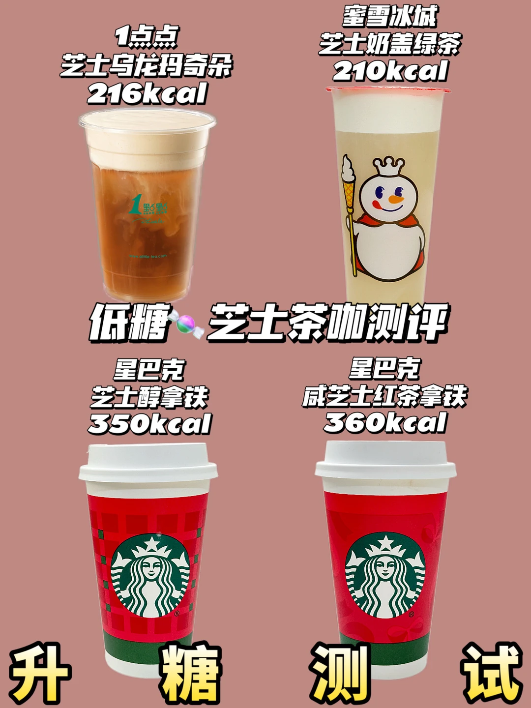 近期爱喝❗低糖芝士茶咖测评 | 升糖测试