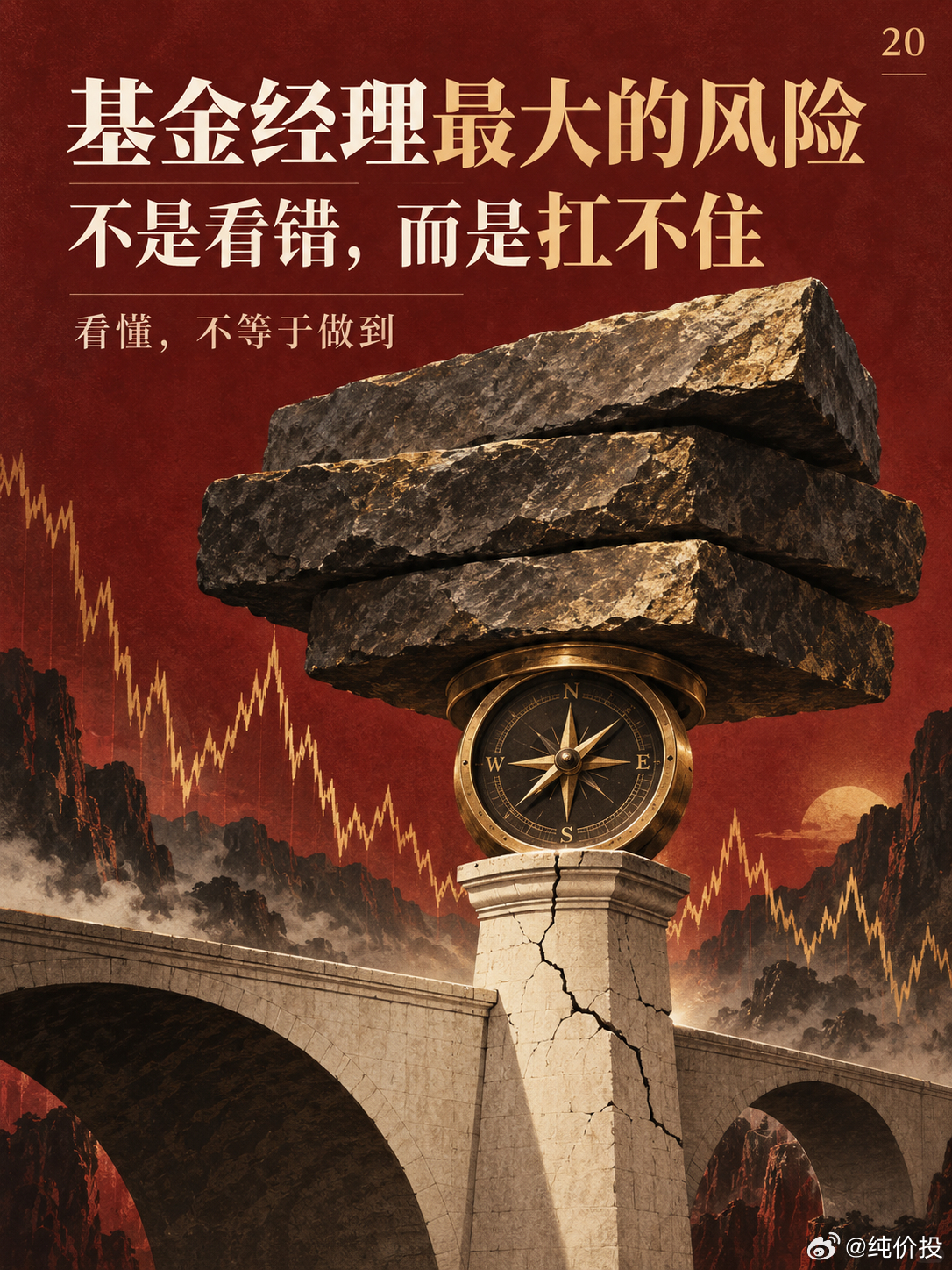 【压垮基金经理的，往往不是研究能力，而是三重压力】

2026年二季度，一边是传统低估值资产持续下跌，另一边是AI、芯片等热门资产短期翻倍。

在这种极端行情中，基金经理承受了至少三重压力：

第一，客户看到“牛市不赚钱”，开始质疑甚至赎回；

第二，同行净值迅速领先，基金经理的排名、评价和行 ​