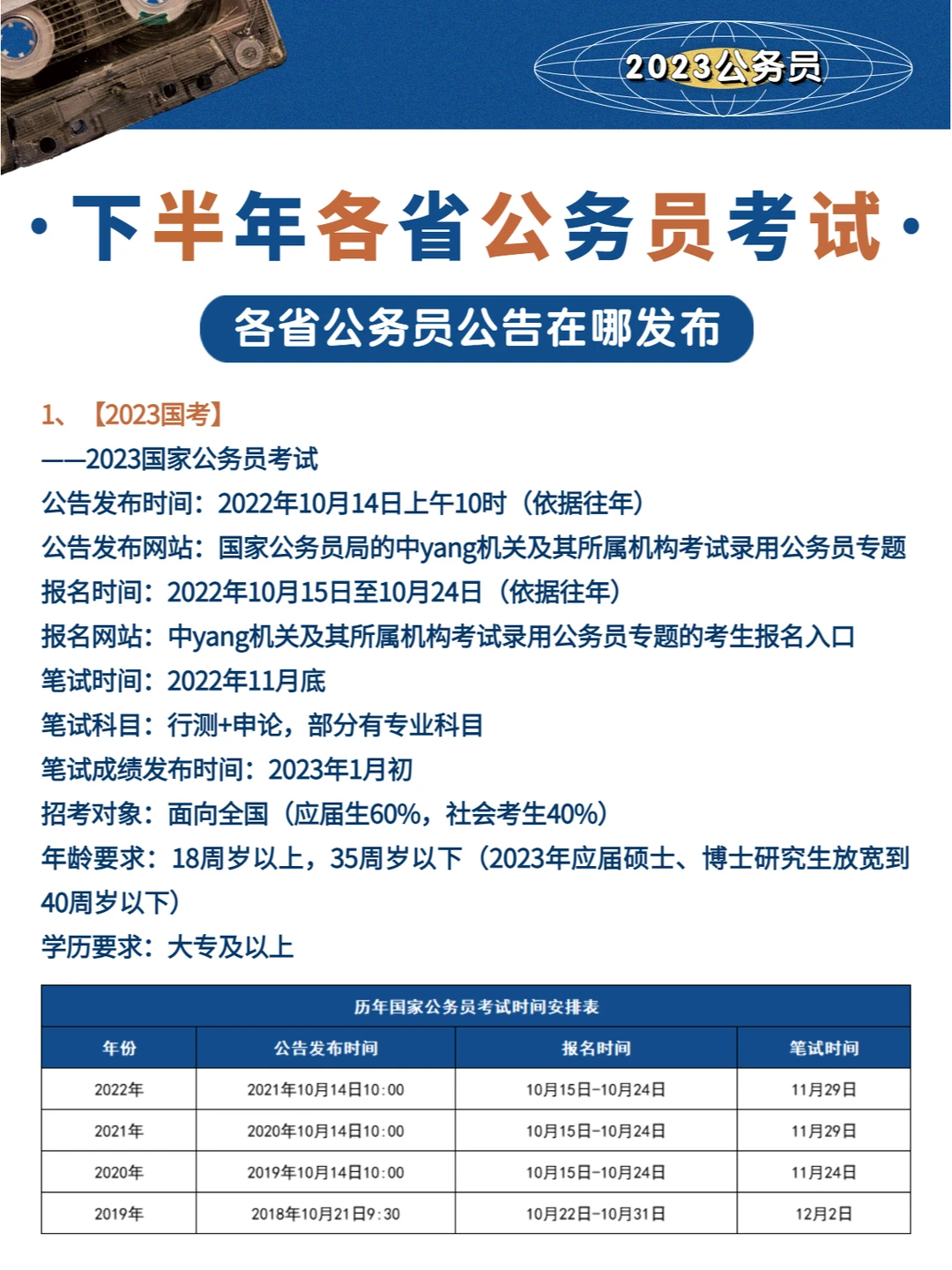 2022下半年有哪些考公机会？省考何时发布