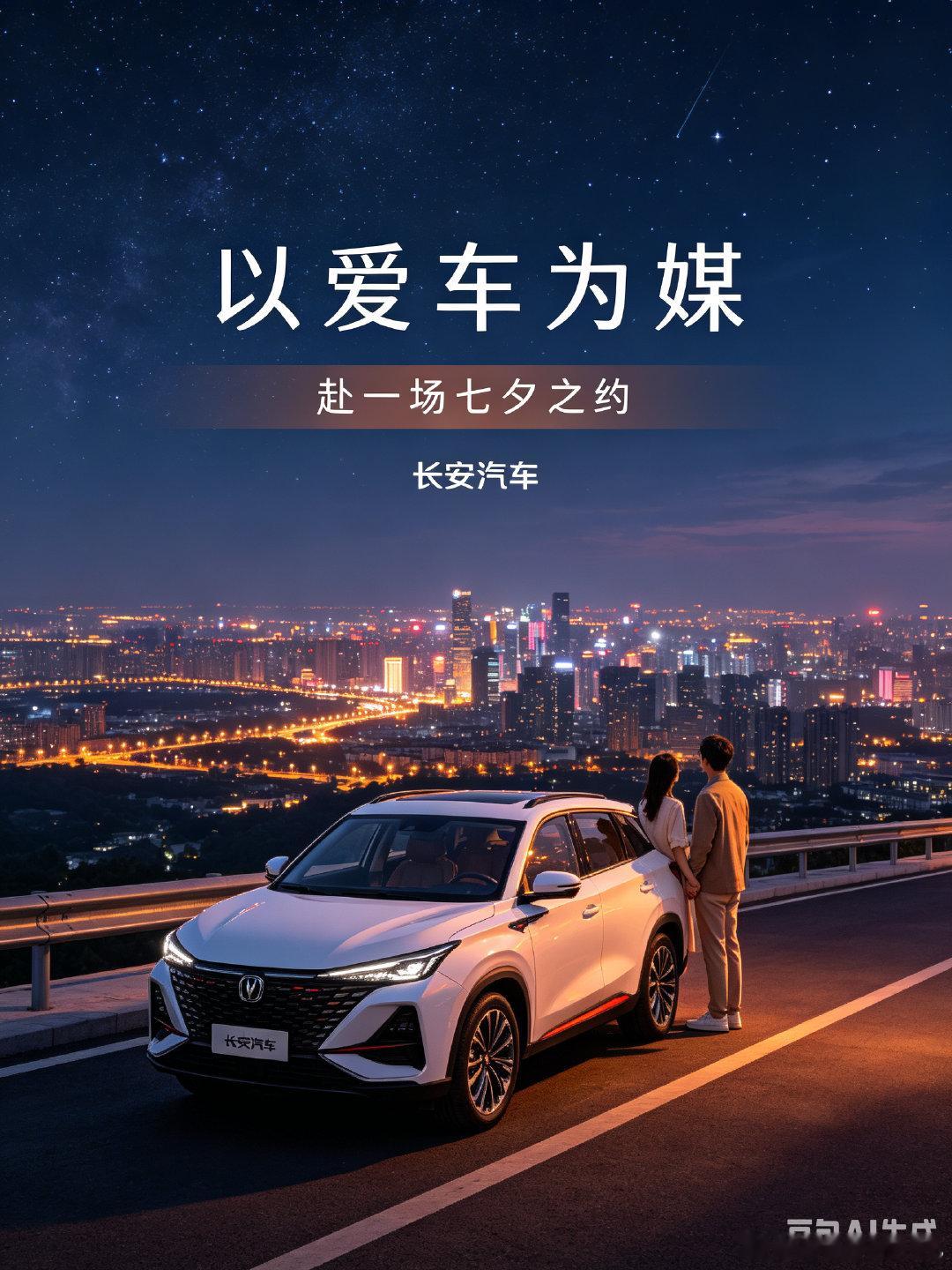 与爱同行，岁岁七夕皆长安✨

七夕不想在网红点人挤人？
不如开上长安汽车来场自驾出逃✨
车窗化身浪漫相框，晚霞、情侣剪影随手出片，座舱装满二人松弛时光，这波出行仪式感直接拿捏。

#长安汽车##七夕##七夕浪漫出逃# ​