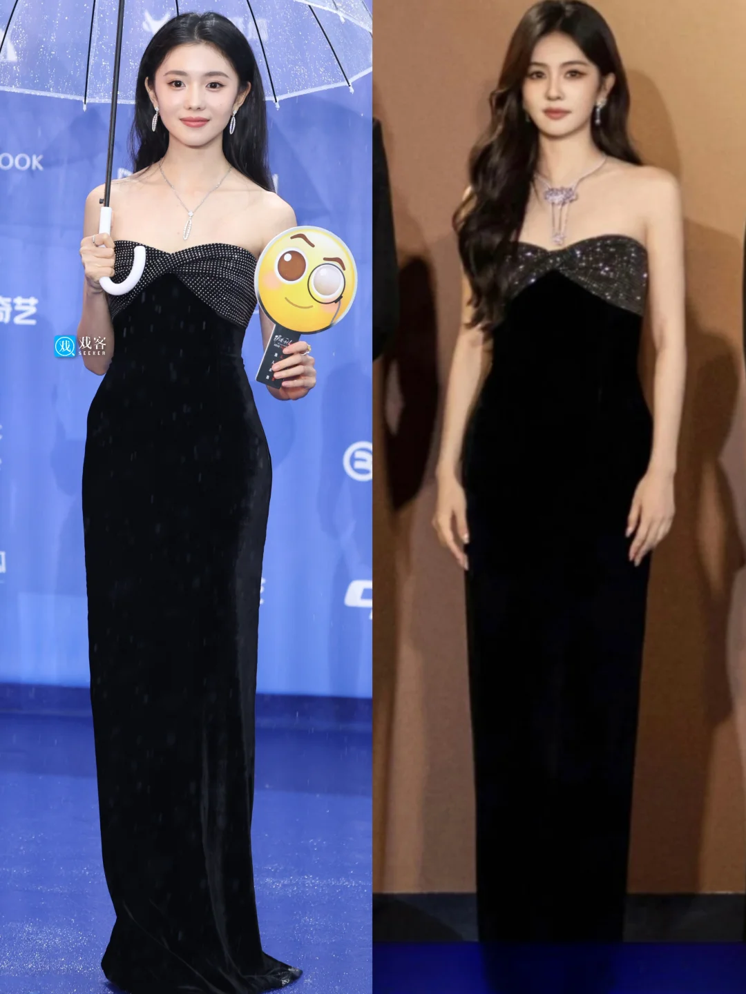 刘浩存今日北影节红毯，同款礼服白鹿也穿过