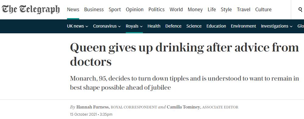英媒：95歲英國女王在醫生建議下戒酒-圖2