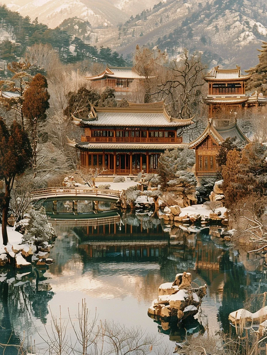 中式园林景观，有一种古画照进现实之美！