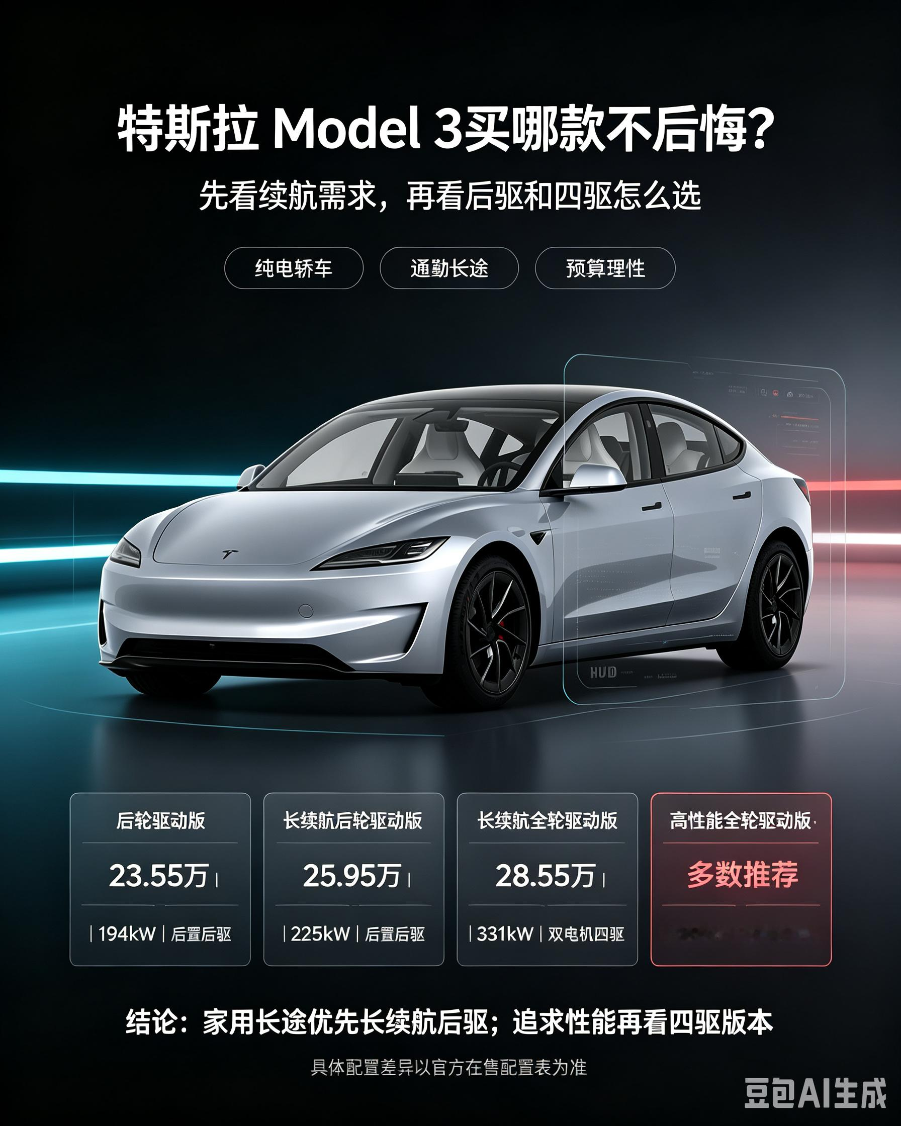 特斯拉Model 3选购心得