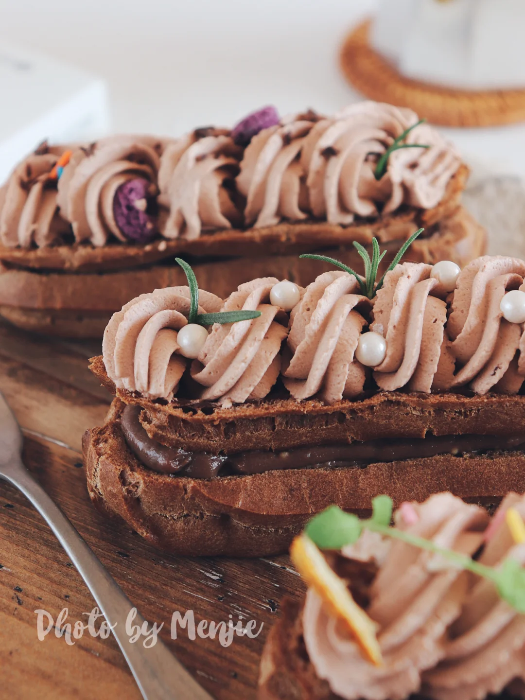 卡仕达酱手指泡芙|下午茶法式甜点闪电泡芙