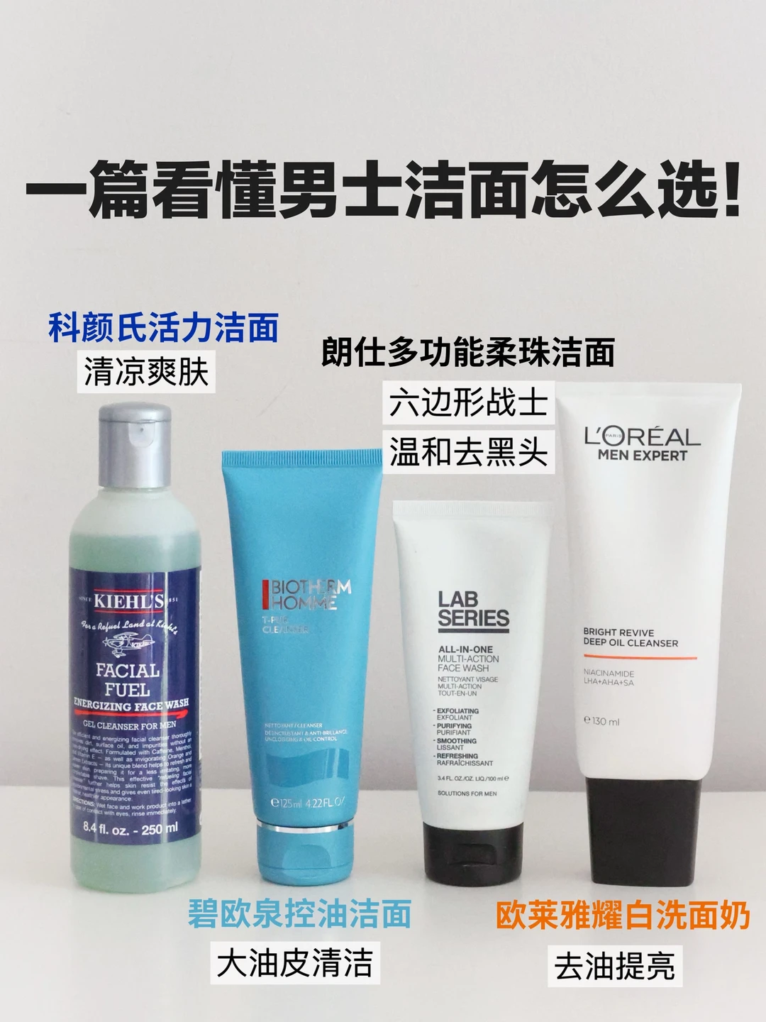 一篇告诉你男士洗面奶怎么选！（抄作业版
