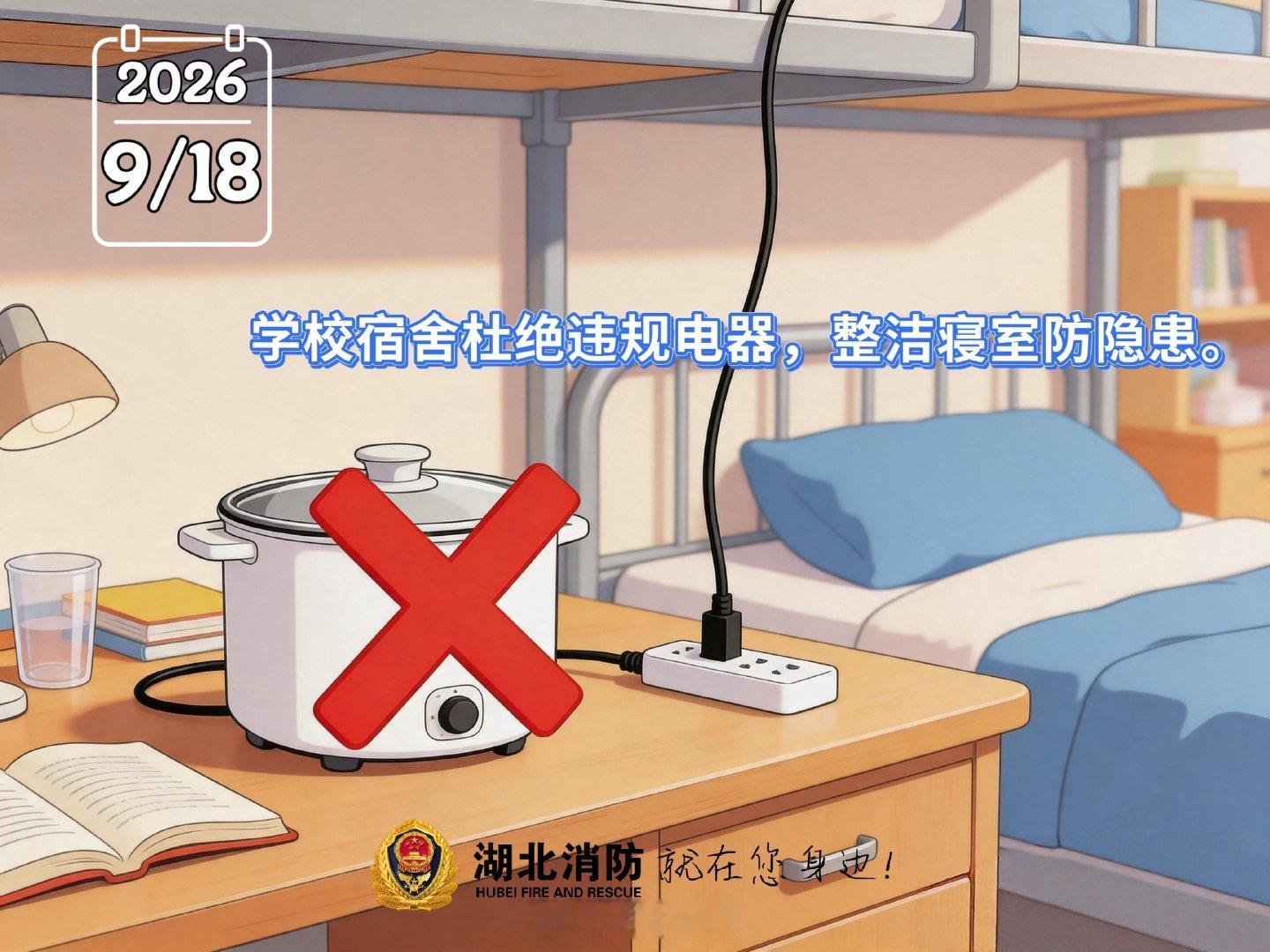 #北北说晚安#学校宿舍杜绝违规电器，整洁寝室防隐患~​