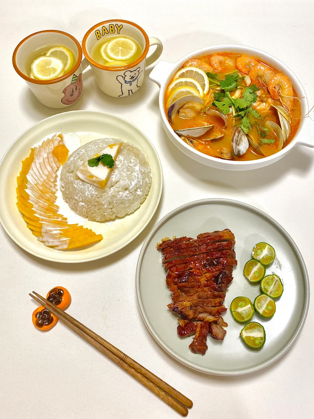 二人食｜冬阴功海鲜汤🍲芒果糯米饭