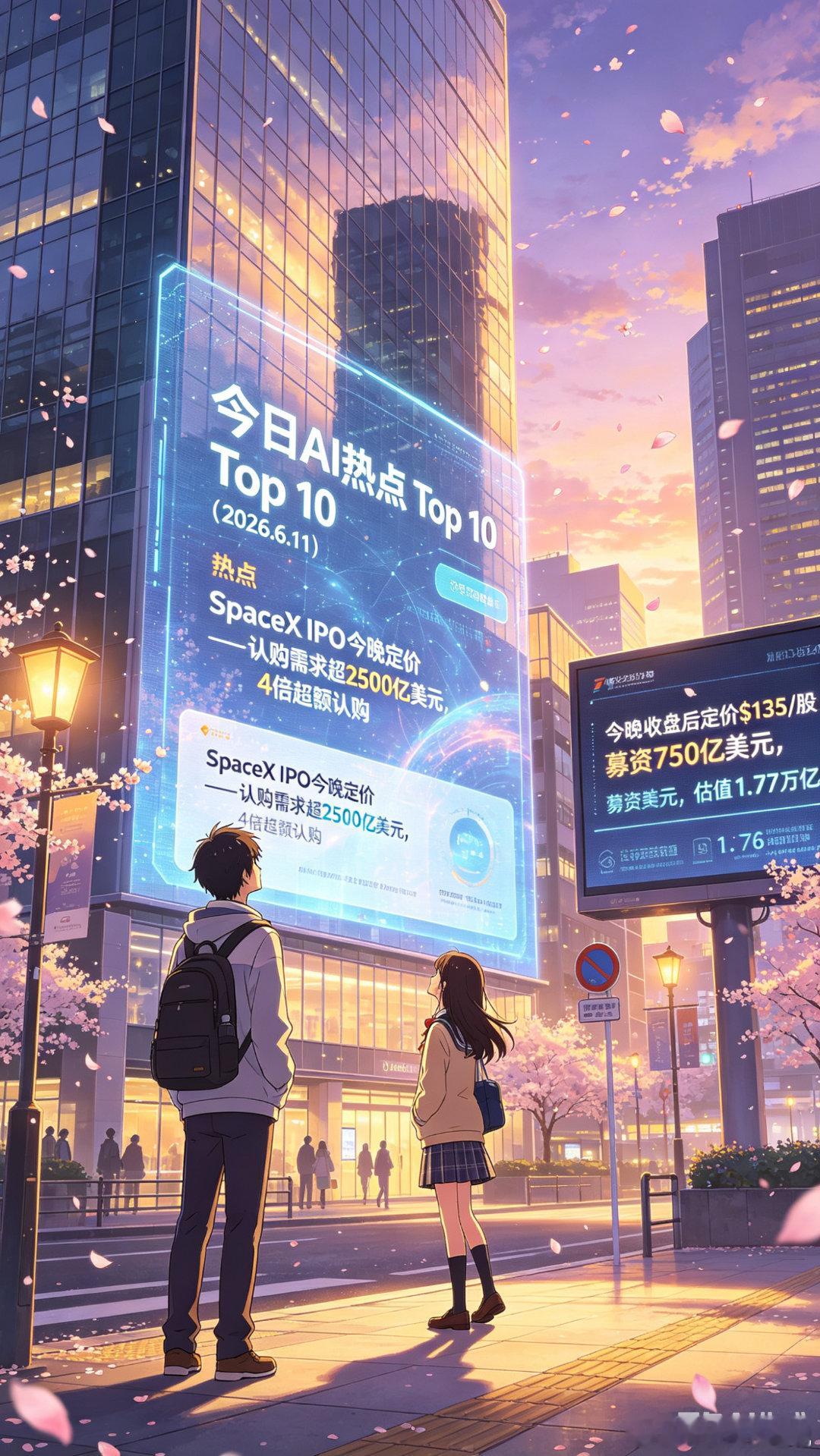 2026.6.11 AI热点速览SpaceX今晚敲定IPO发行价135...