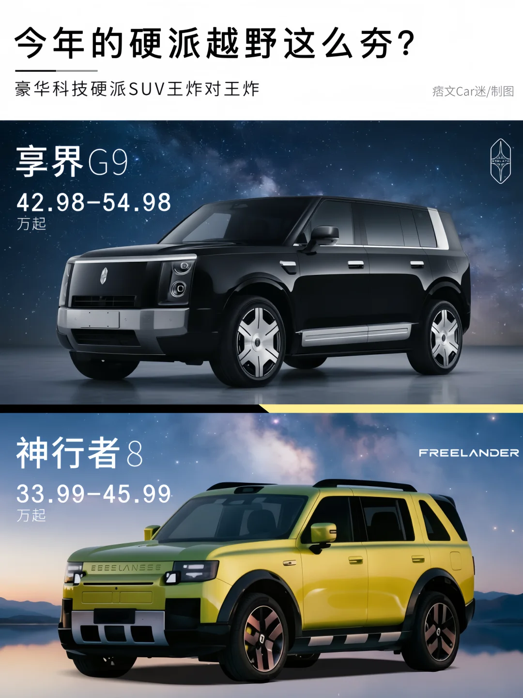 40万预算硬派越野，选享界G9还是神行者8？
