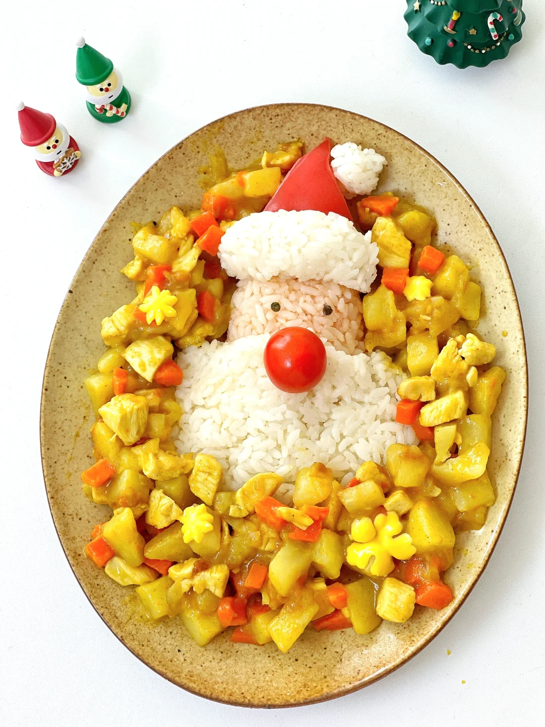 🎄圣诞美食🎅圣诞老人咖喱饭❗️好吃又好看
