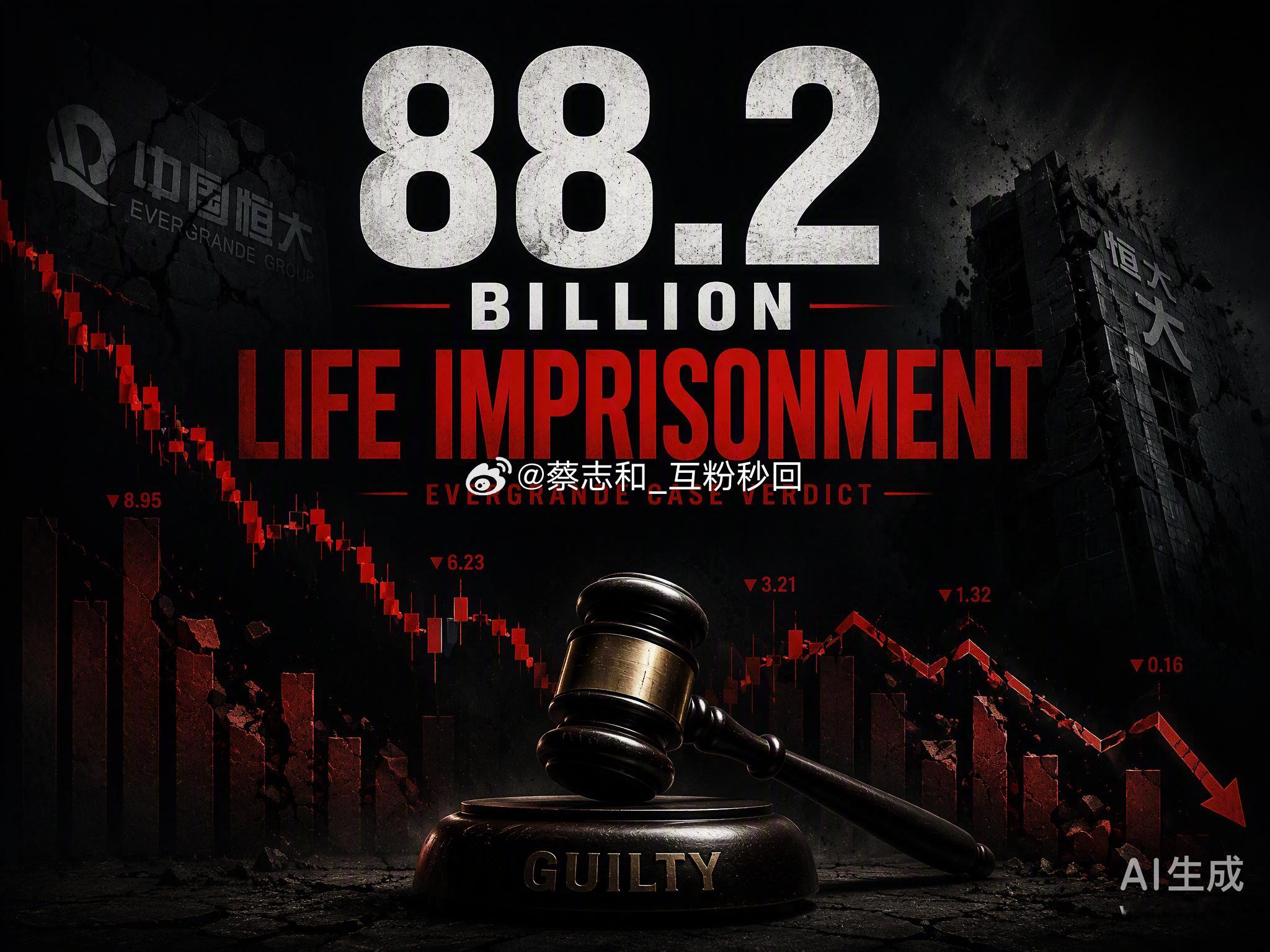 许家印今天在深圳领了无期徒刑，恒大集团也被罚没88.2亿元。【平凡是福吧：以下雷同剧情生硬的往里套，没出事时你就是上帝，出了事什么都是你身上的搬运】

法院认定他们搞财务造假、非法吸存、集资诈骗，甚至还通过行贿去套取信贷资金。这哪是做生意，分明是把整个集团做成了一个巨大的“庞氏盘”。当 ​