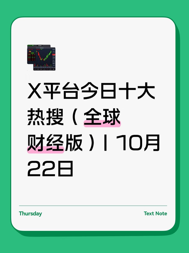X平台今日十大热搜（全球财经版） 10月22日