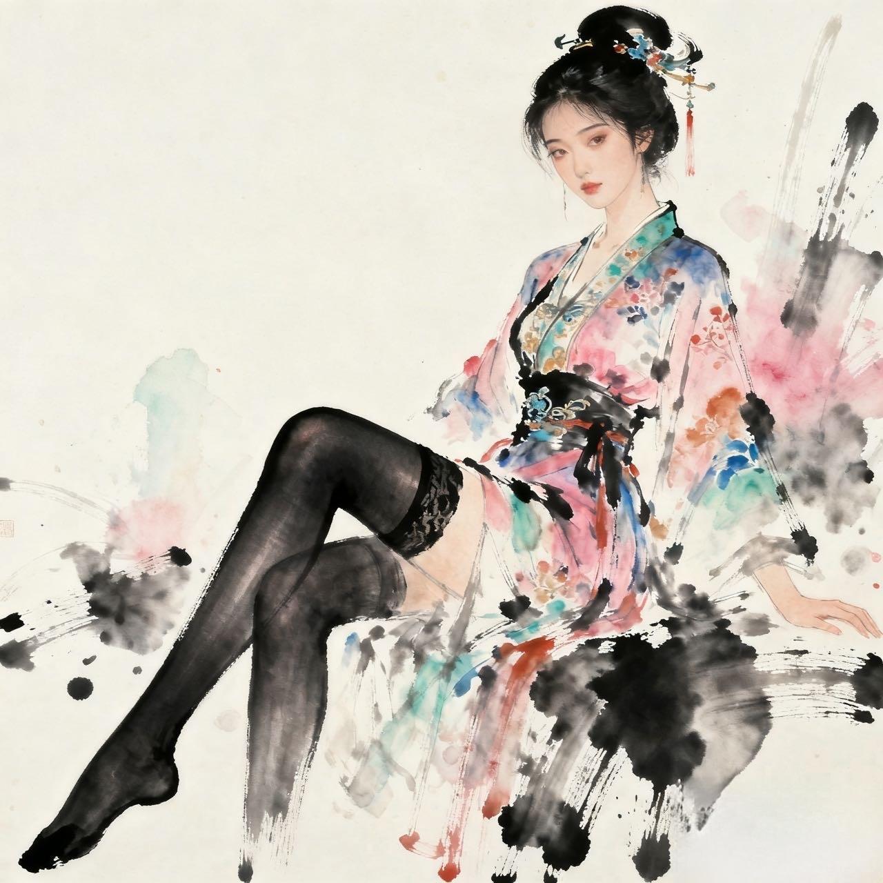 墨染罗裙，丝韵生香，一舞惊鸿醉千年。当古风雅致撞入细腻丝感，每帧都是东...