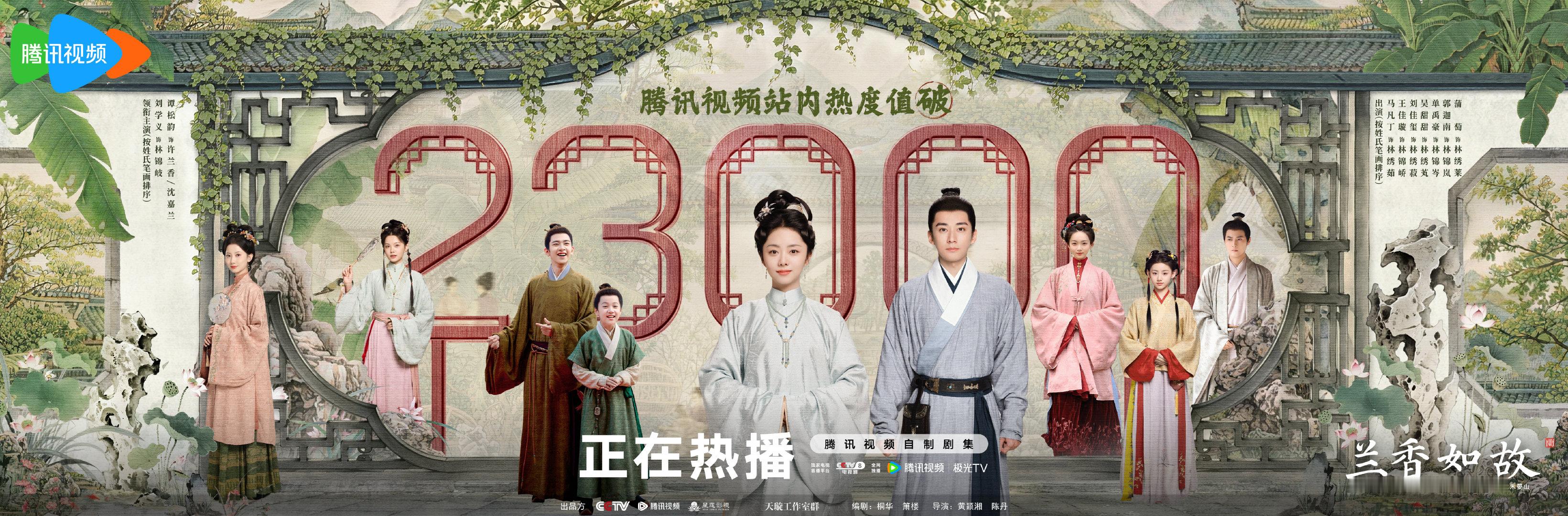 恭喜#兰香如故腾讯视频站内热度值破23000# ！[撒花]浮沉世事里，每个人都在寻自己的出路。感谢大家支持，携手同行，守住彼此，属于他们的篇章仍在向前。每晚21:30，锁定#兰香如故# 正在热播！ ​