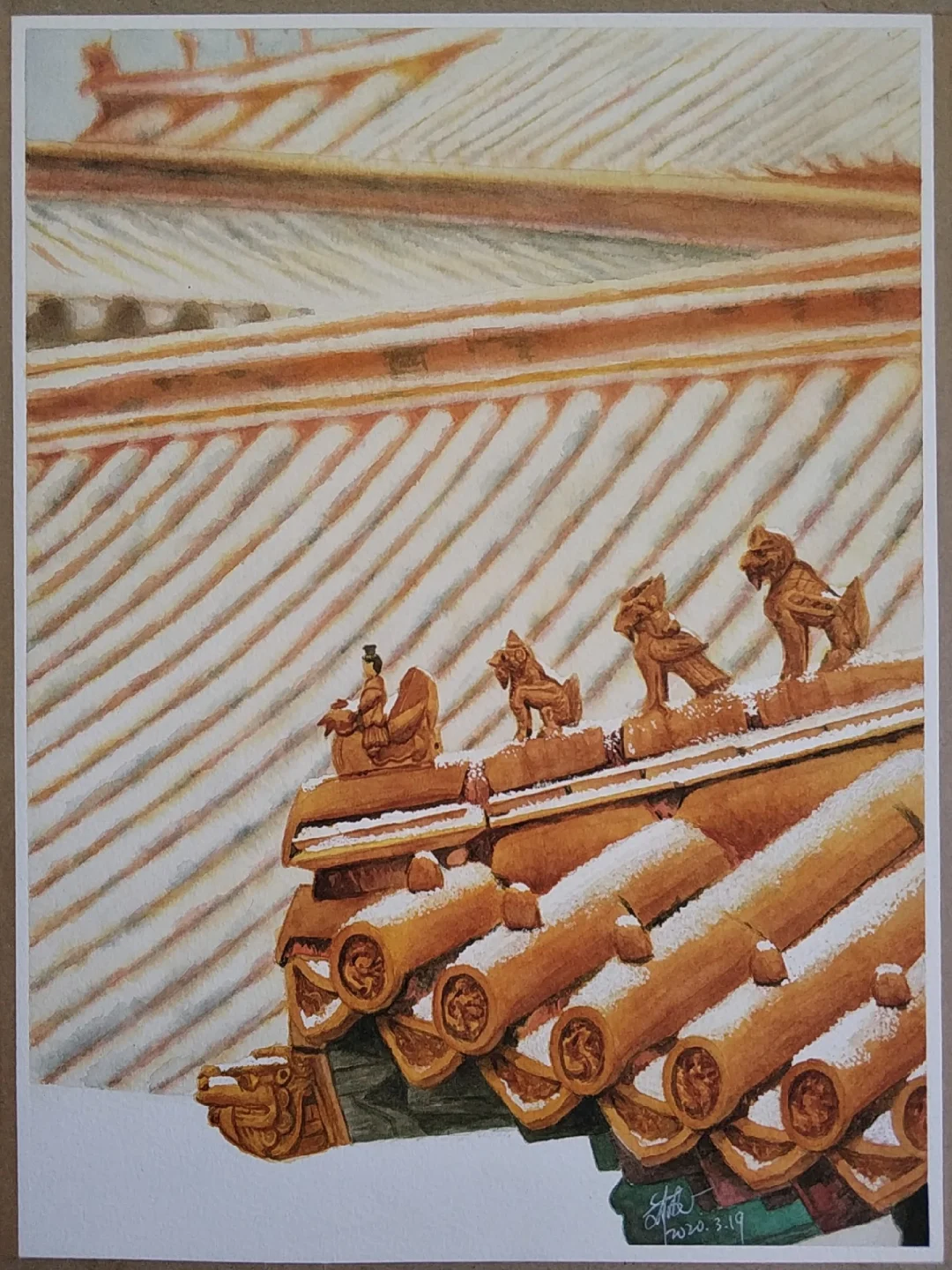 水彩/故宫/线条