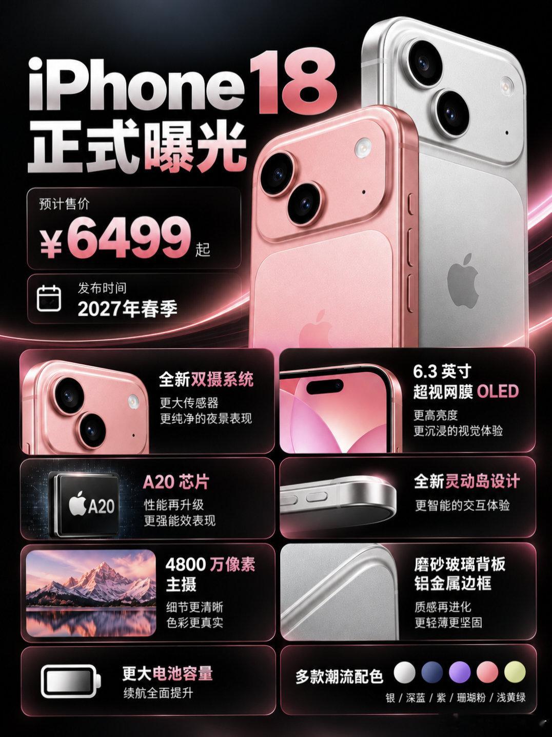 iPhone18标准版配置提前曝光，看完你心动了吗？#测评官教你选手机##iphone# ​