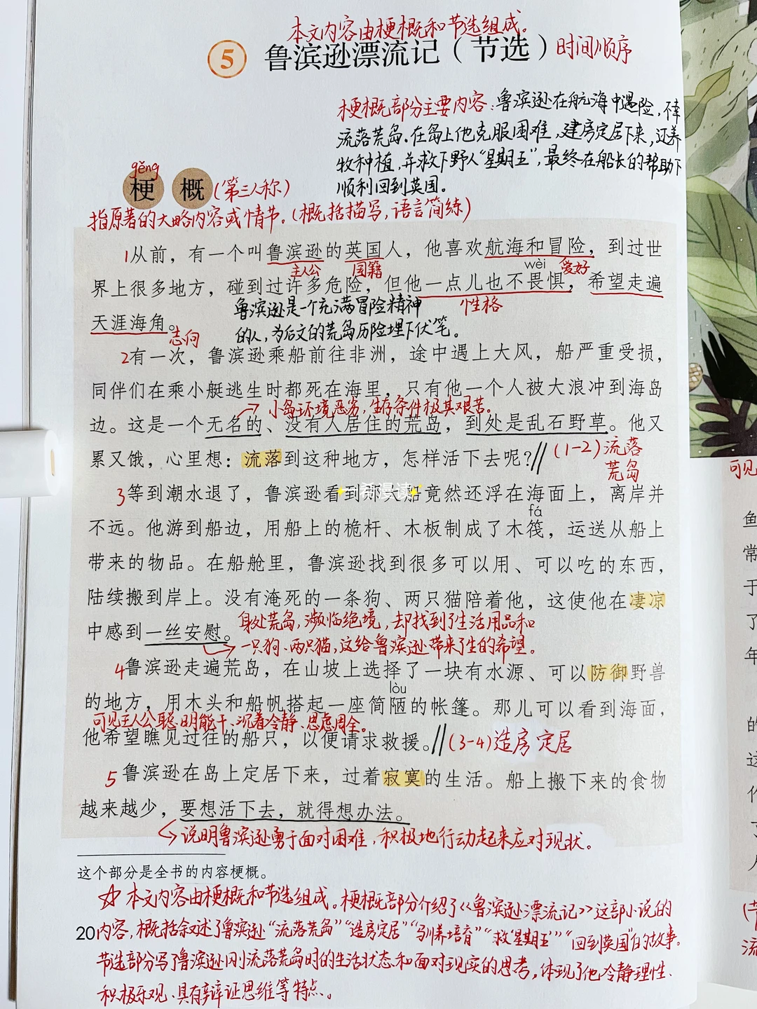 六下语文｜5.鲁滨逊漂流记（节选）课堂笔记