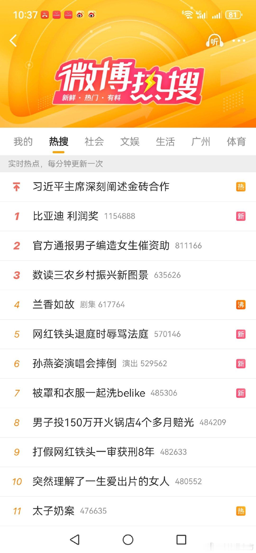 #比亚迪 利润奖# 登上热搜第一名，该公司依然没有正式回应。  ​​​​  ​​​​#曝比亚迪疑似取消利润奖#  ​