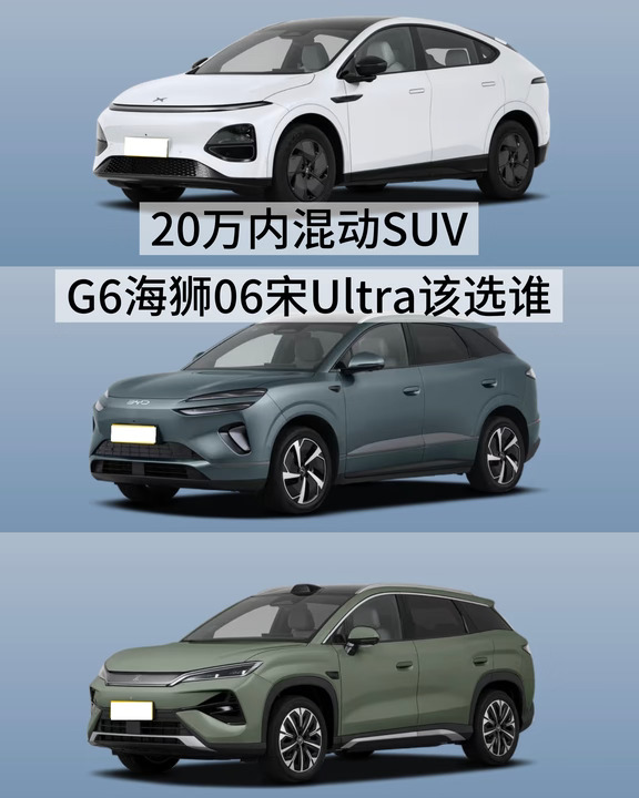 20万内混动SUV G6海狮06宋Ultra该选谁