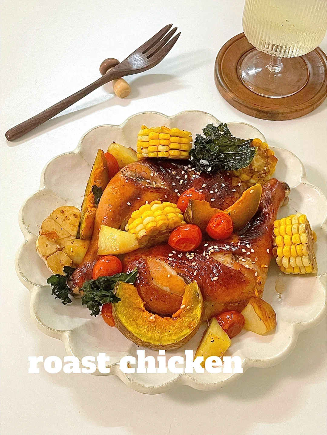 蒜香时蔬烤鸡腿🍗外焦里嫩㊙️一口爆汁超美味