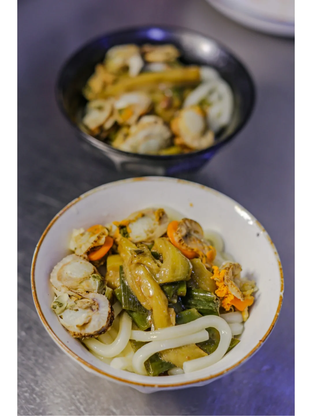 坚持做1000种面不重样（122）茄子海鲜乌冬面