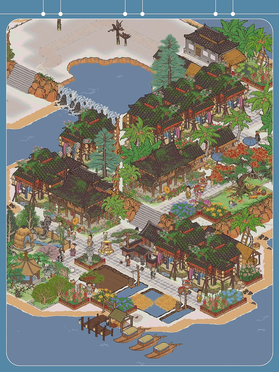 【江南小镇·风情海岛】-吊脚楼和椰子岛绝配！