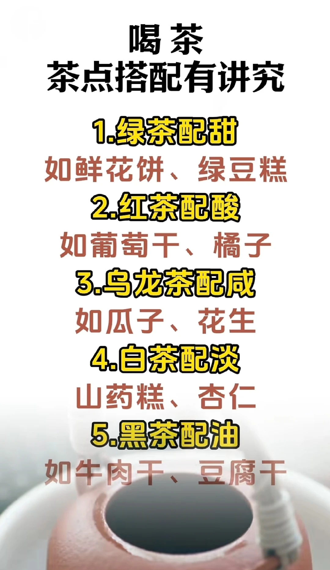 每种茶茶点搭配都有讲究，你知道吗？