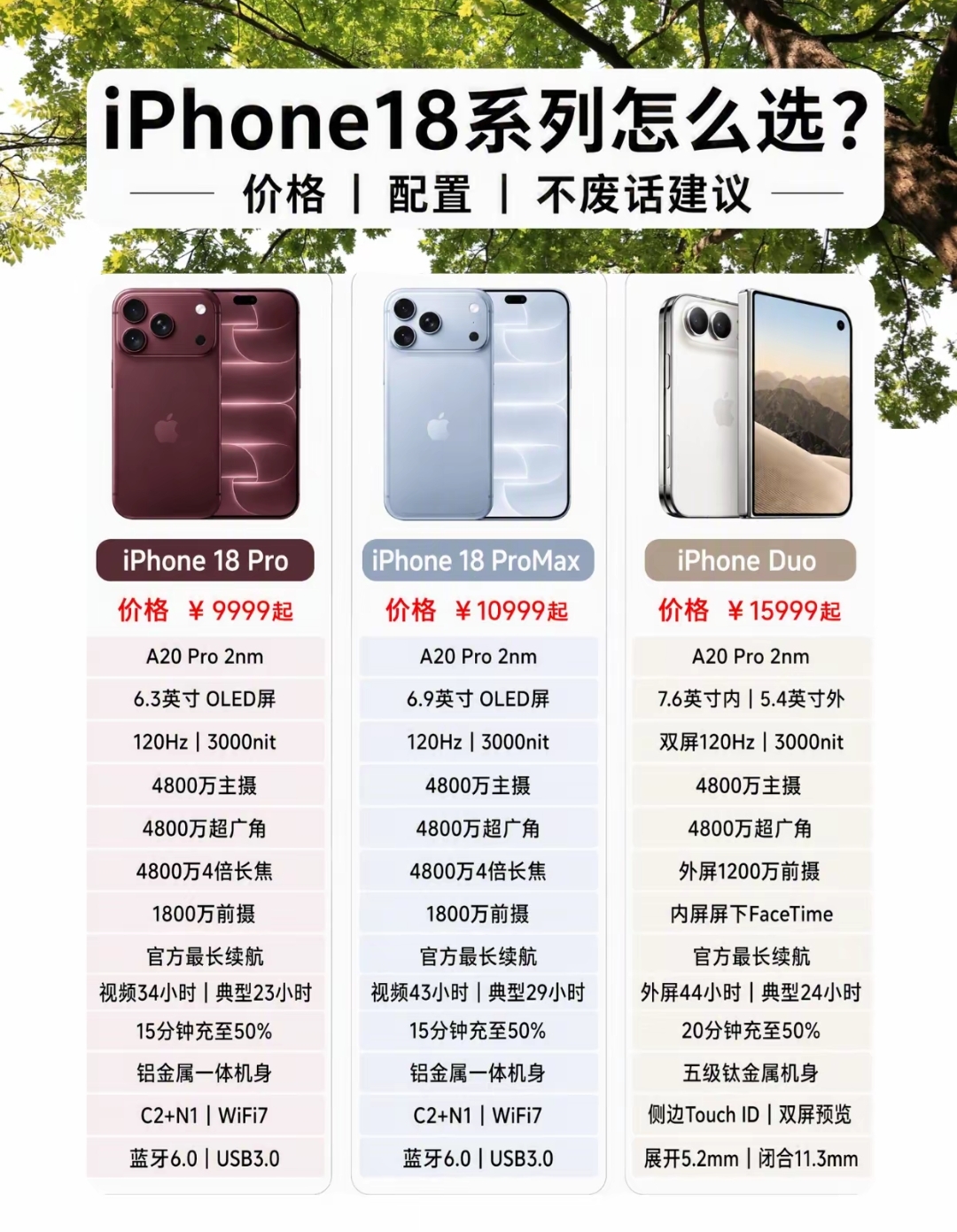iPhone18系列选购指南：Pro、Pro Max、Duo该怎么选？