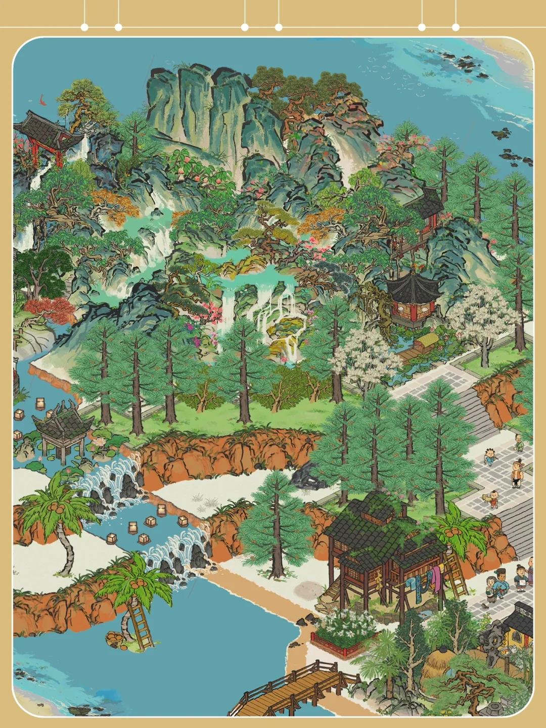 江南百景图·椰子岛-邀月洲布局+地基