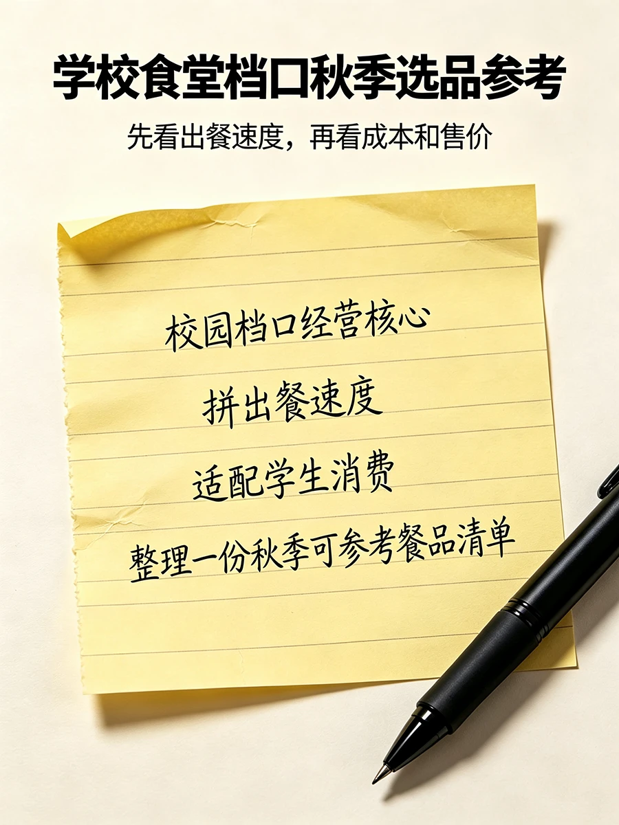2026 秋季学校食堂档口选品参考。