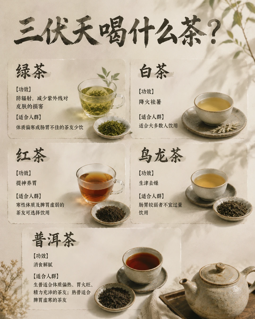 三伏天喝什么茶？