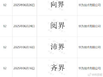 华为申请了很多“界”字商标啊，包括仙界、天界等等，也在申请世界，应该是...