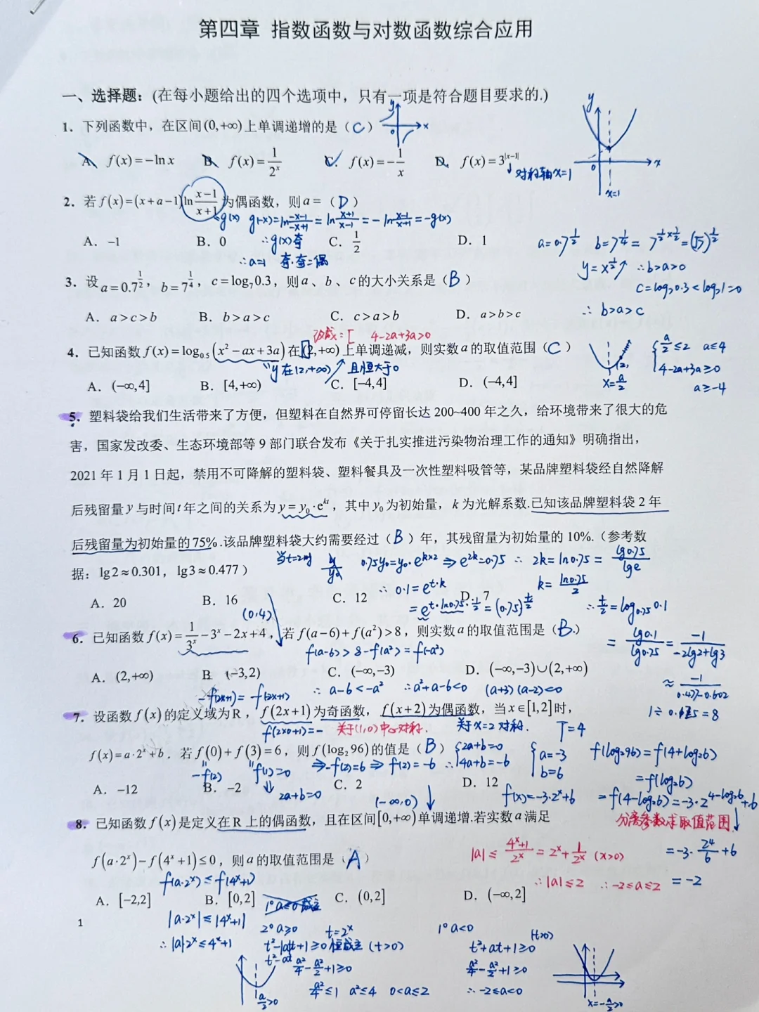 指数函数与对数函数综合