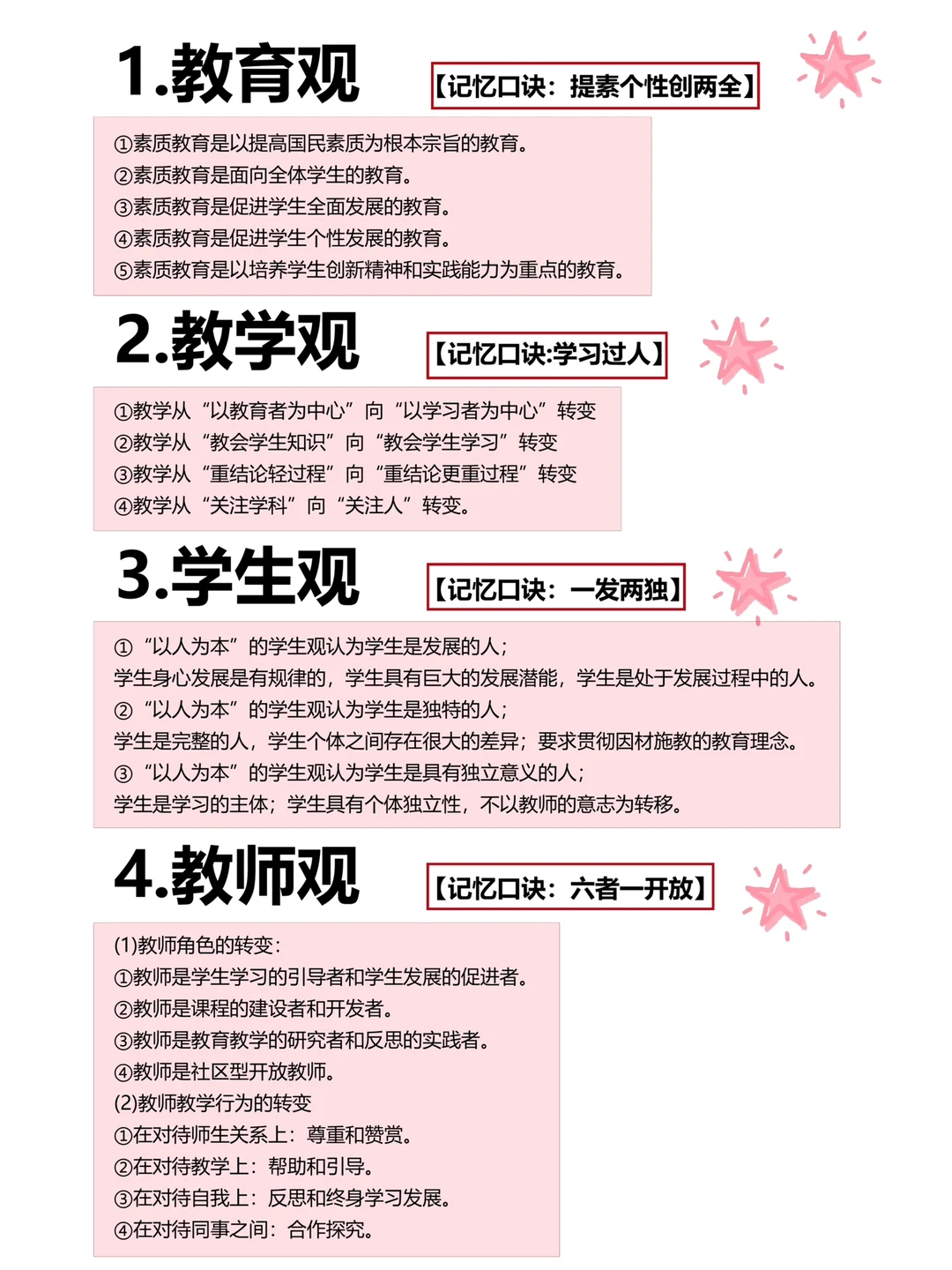 教资笔试科一综合素质，无非这几页纸，背！