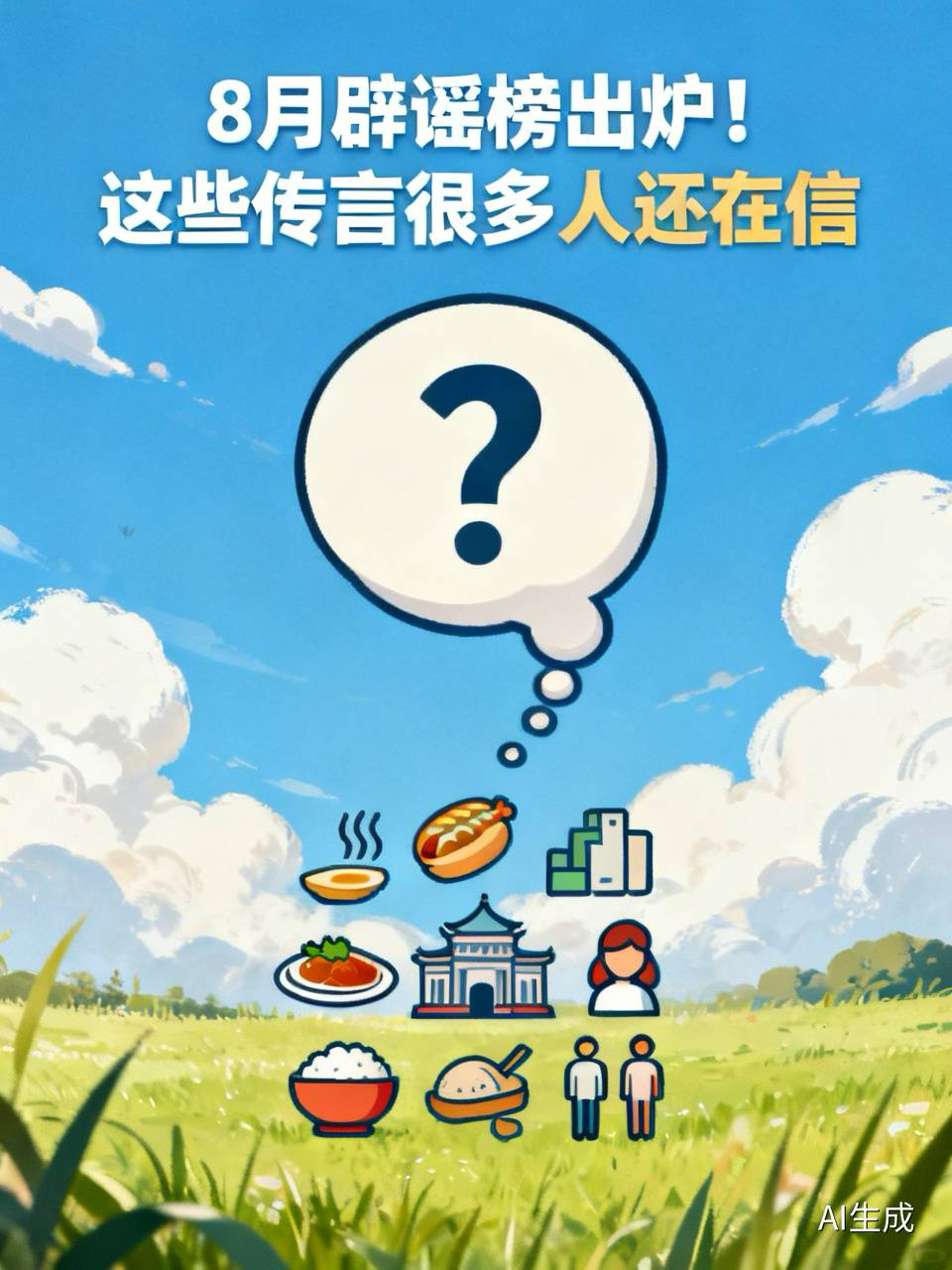 8月辟谣榜出炉！这些传言很多人还在信

8月份，相关部门发布了月度辟谣榜单，网上