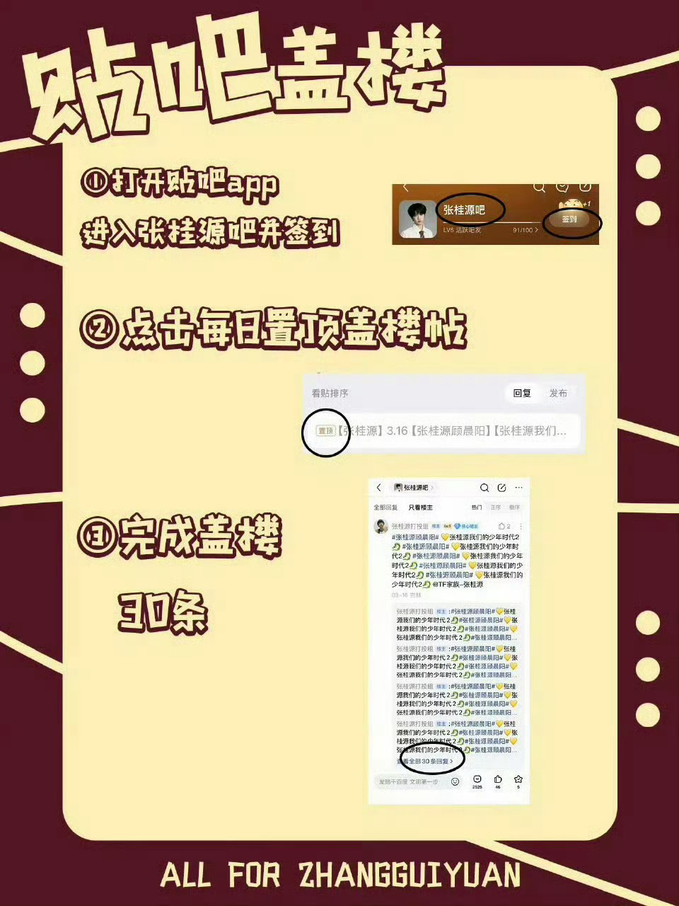 #张桂源[超话]#💛#张桂源 四代C位队长#💛#张桂源顾晨阳# 💛#‍张桂源 四代第一主舞# 
【9.2贴吧盖楼】

昨日盖楼✅3302
今日目标🎯6000‼️
直达🔗

【盖楼步骤】
1️⃣打开【百du贴吧】app 
2️⃣进入【张桂源吧】并签到
3️⃣点击吧内置顶或【盖楼专区】
4️⃣完成盖 ​