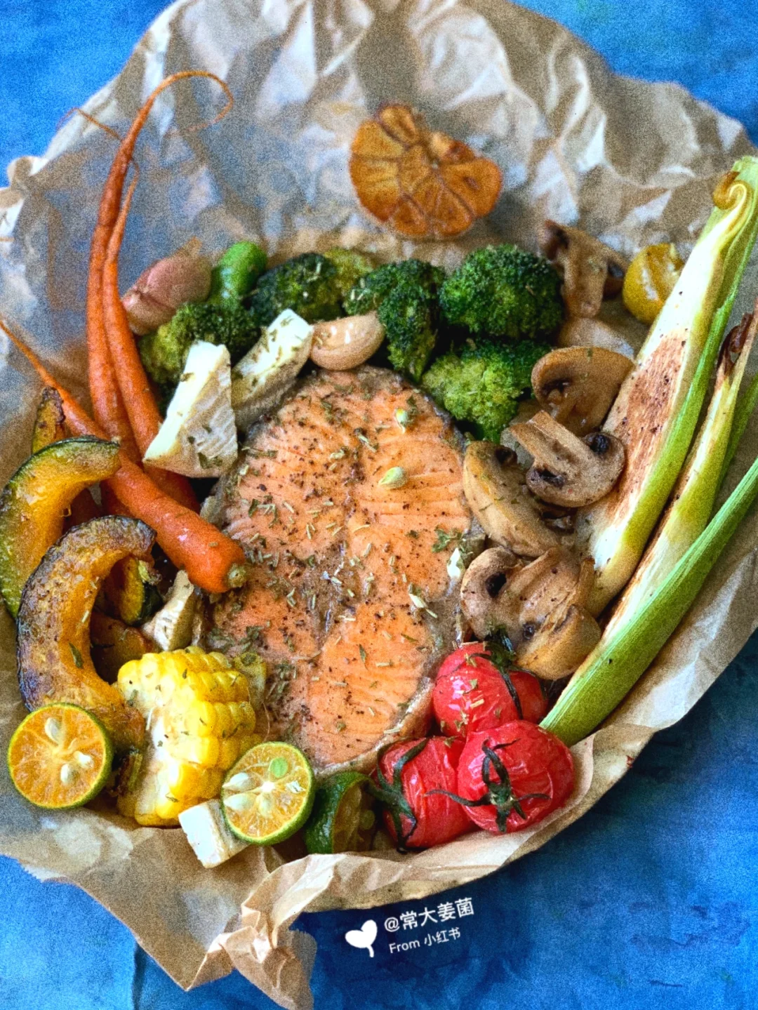 抗炎抗氧一锅端| 三文鱼布里时蔬烤盘🥕🥦🧄