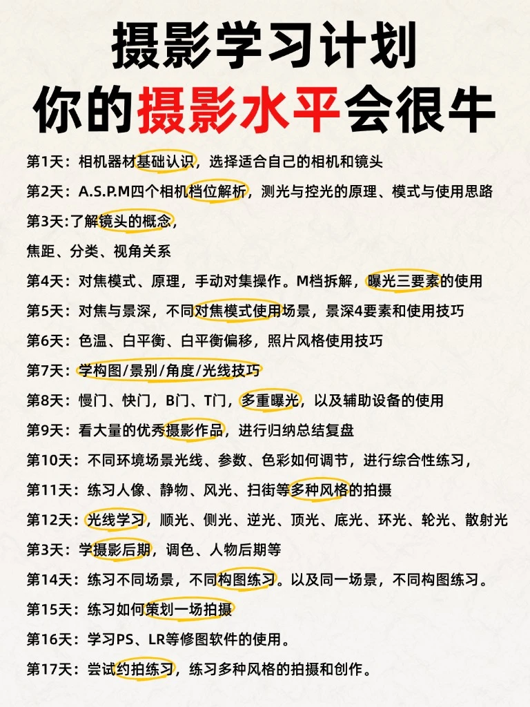 学摄影的顺序千万别搞错了‼️