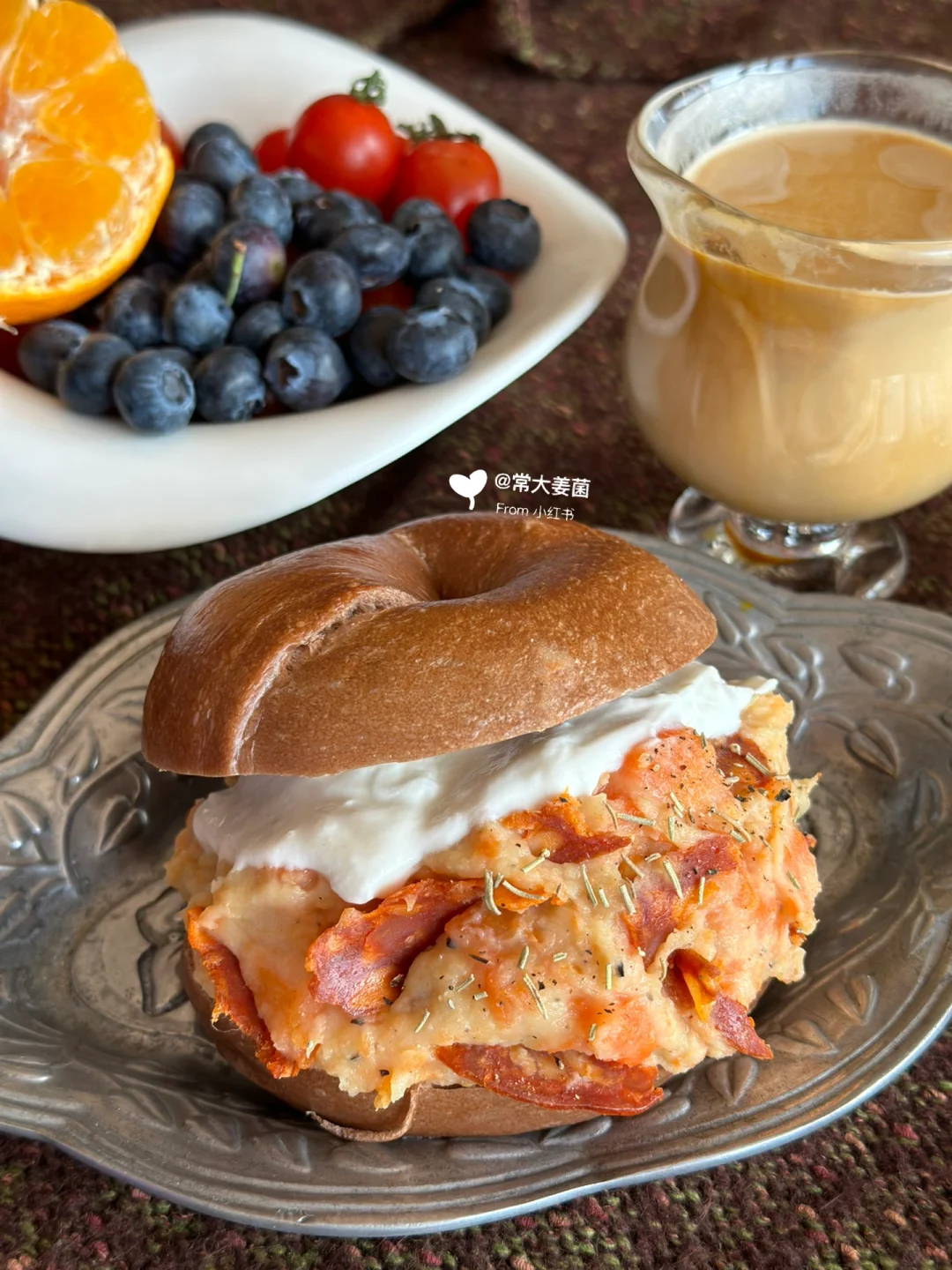 土豆泥培根贝果三明治🥯🥔🥓经典好吃的味道