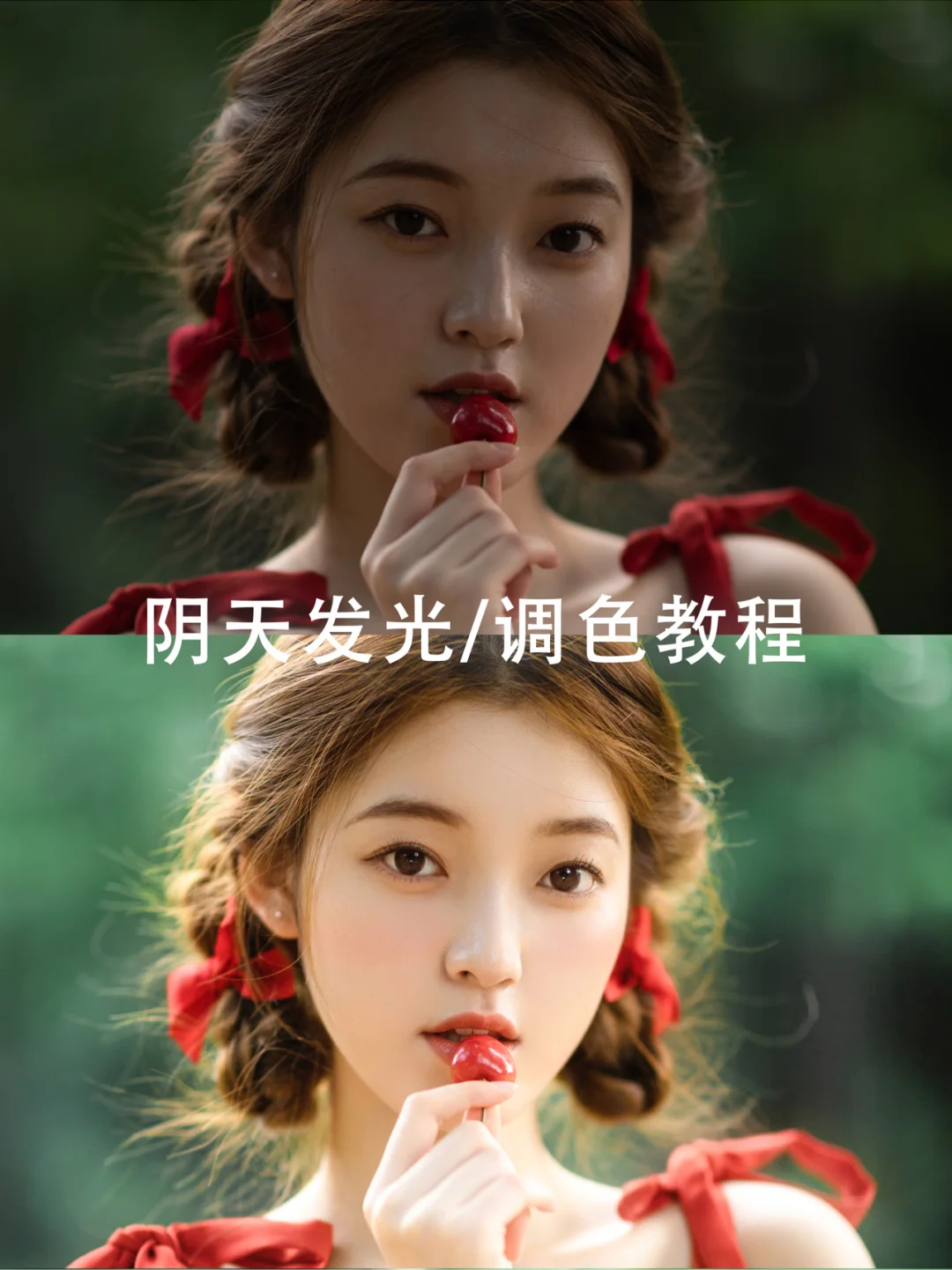 🍒阴天也能发光？|调色教程｜樱桃少女写真