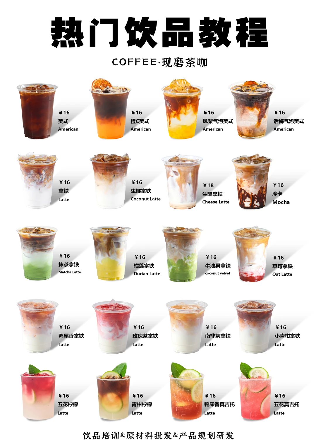 热门饮品教程❗️咖啡&茶饮，超详细💥