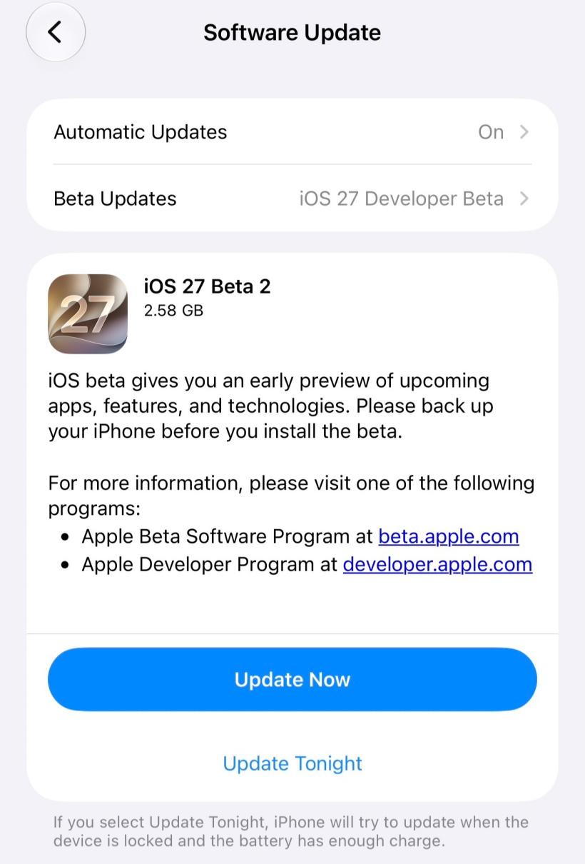 刚升级完iOS 27 Beta 2，国行用户真正能感知到的更新：● 修...