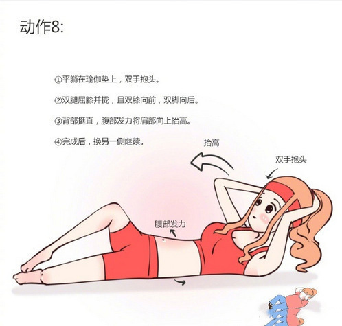 腹部减脂动作和知识，马走一个月狂甩20斤。 ​ ​​​